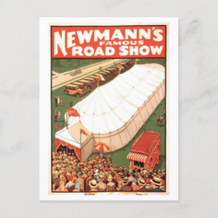 Carte Postale Poster vintage du cirque de Newmann's Road Show