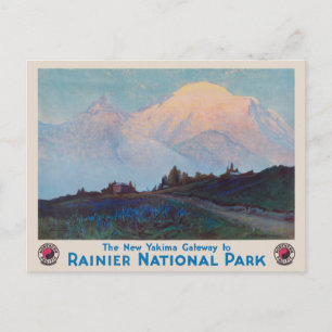 Carte Postale Poster vintage du parc national Rainier dans les a