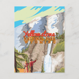 Carte Postale Poster vintage du parc national Yellowstone