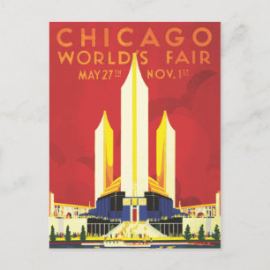Carte Postale Poster vintage équitable du monde de Chicago