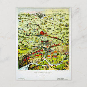 Carte Postale Poster vintage ferroviaire de England Up and Down 