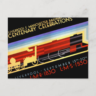 Carte Postale Poster vintage ferroviaire de Liverpool Manchester