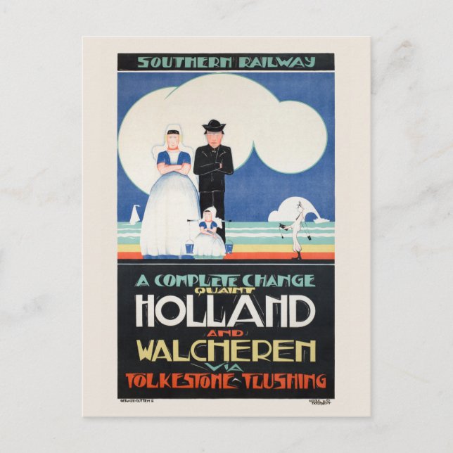Carte Postale Poster vintage Holland Pays-Bas 1924 (Devant)