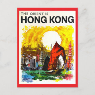 Carte Postale Poster vintage Hong Kong Travel