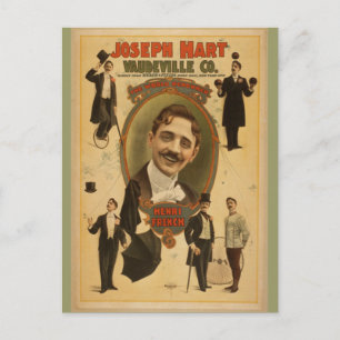 Carte Postale poster vintage - Joseph Hart Vaudeville Co - 1899