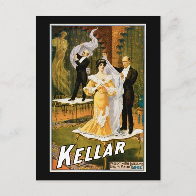 Carte Postale Poster vintage Kellar Greatest Wonder "Gone" (Devant)