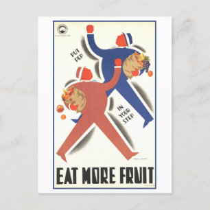 Carte Postale Poster vintage "Mange Plus De Fruits"