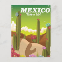 poster vintage Mexico Desert Travel