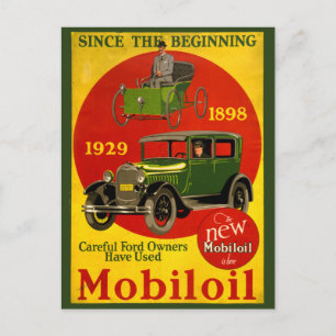 Carte Postale Poster vintage Mobiloil restauré