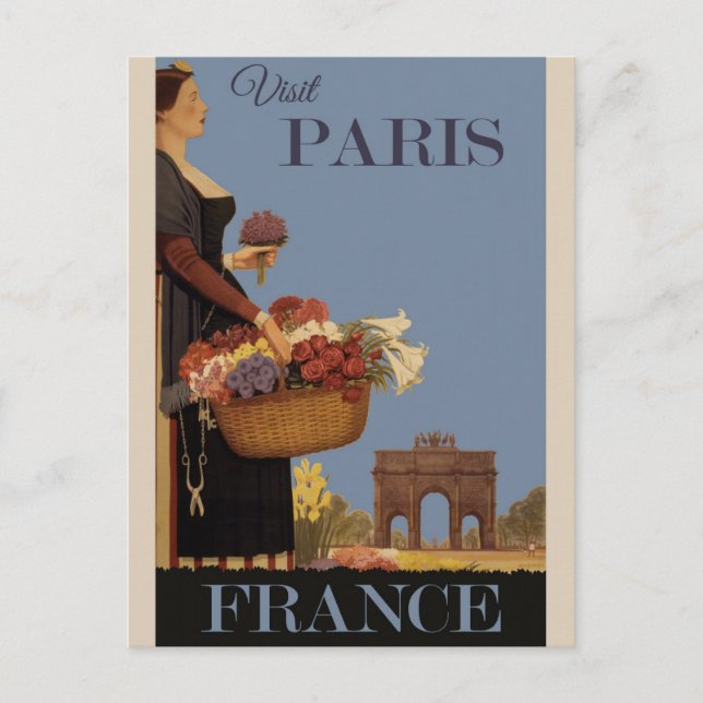 Carte Postale Poster vintage Paris France (Devant)