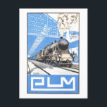 Carte Postale Poster vintage PLM Français Train Travel<br><div class="desc">Cette carte postale est une reproduction d'un poster de voyage vintage pour la ligne PLM en France.</div>
