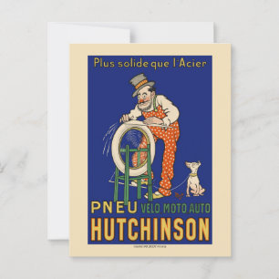 Carte Postale Poster vintage Pneu Hutchinson années 1910