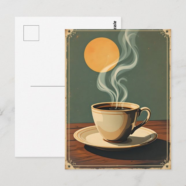 Carte Postale Poster vintage pour café (Devant / Derrière)