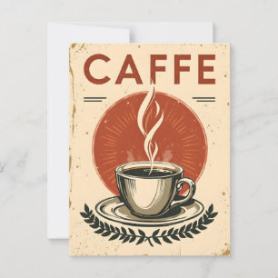 Carte Postale Poster vintage pour café