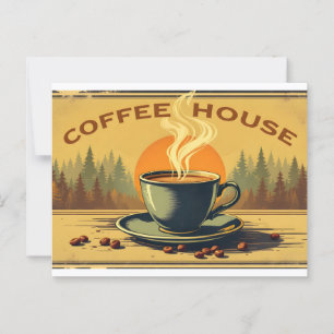 Carte Postale Poster vintage pour café