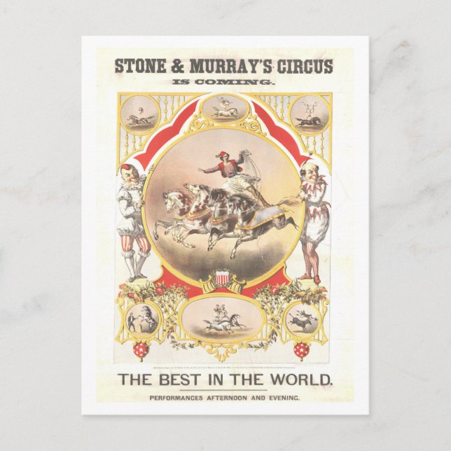 Carte Postale Poster vintage pour Stone & Murray Circus (Devant)