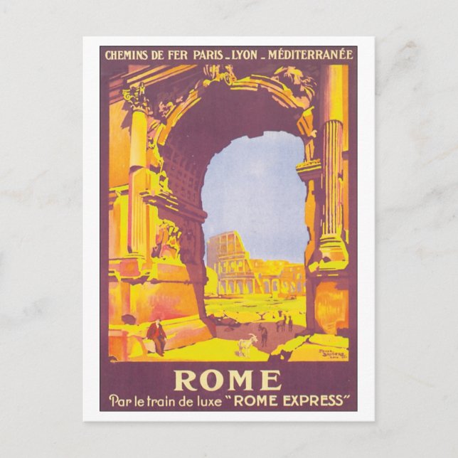Carte Postale Poster vintage Rome Travel (Devant)