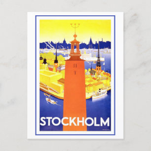Carte Postale Poster vintage Stockholm Travel