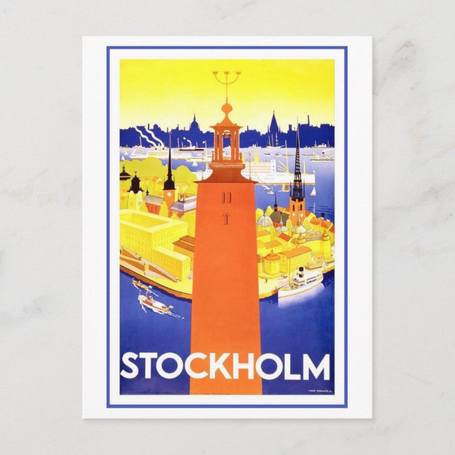 Carte Postale Poster vintage Stockholm Travel (Devant)