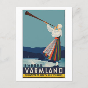 Carte Postale Poster vintage Suède Travel