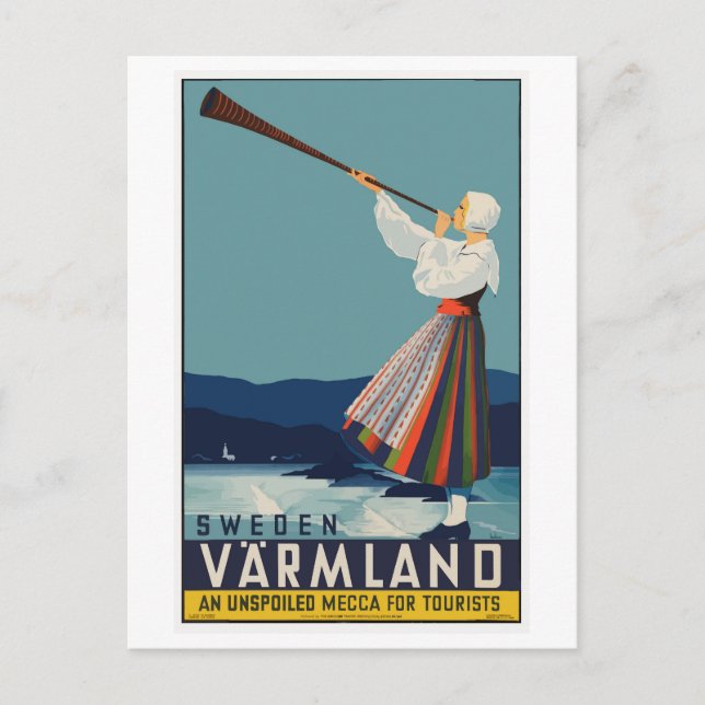 Carte Postale Poster vintage Suède Travel (Devant)