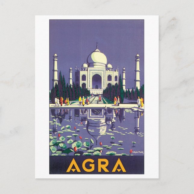Carte Postale Poster Vintage voyage Agra (Devant)