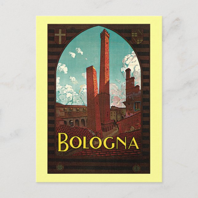 Carte Postale Poster Vintage voyage, Bologne, Italie (Devant)
