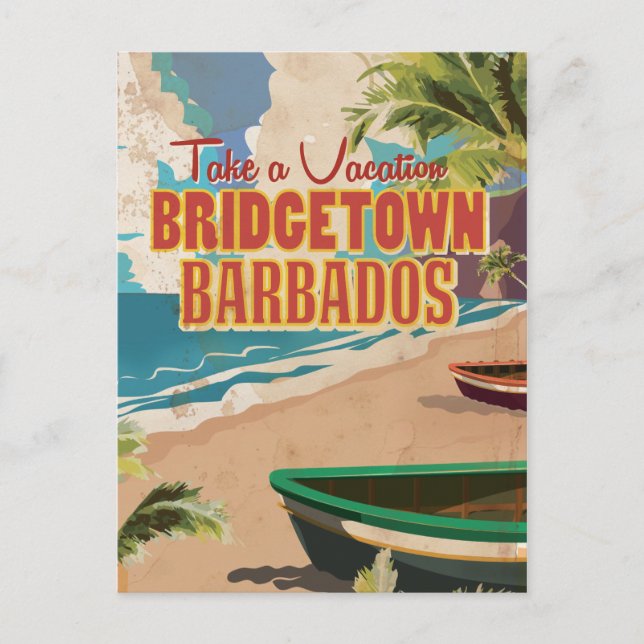 Carte Postale Poster Vintage voyage de Bridgetown, Barbade (Devant)