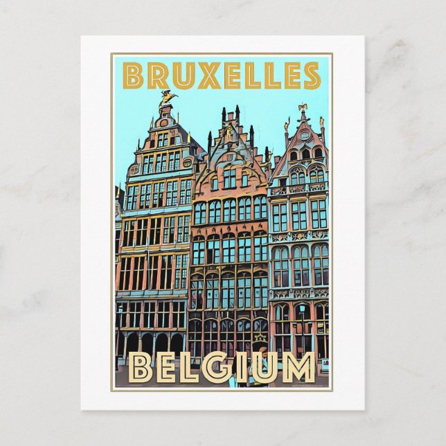 Carte Postale Poster Vintage voyage de Bruxelles, Belgique, (Devant)