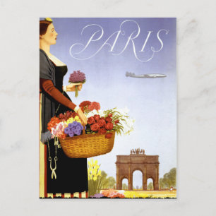 Carte Postale Poster Vintage voyage de Paris restauré