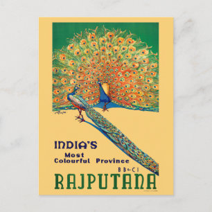 Carte Postale Poster Vintage voyage de Rajputana Inde