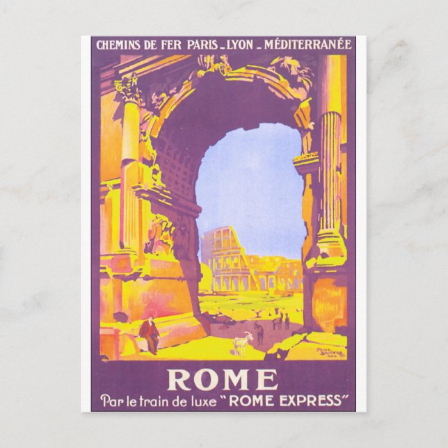 Carte Postale Poster Vintage voyage de Rome (Devant)
