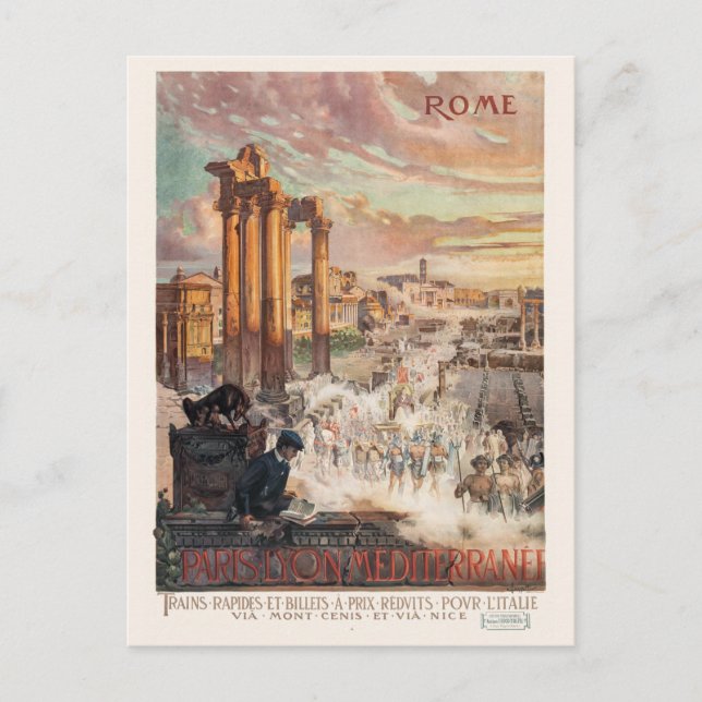 Carte Postale Poster Vintage voyage de Rome 1906 (Devant)