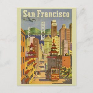 Carte Postale Poster Vintage voyage de San Francisco Californie