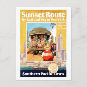 Carte Postale Poster Vintage voyage de San Francisco LA New York