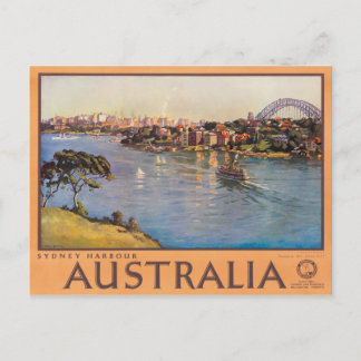 Carte Postale Poster Vintage voyage de Sydney Harbour Australie