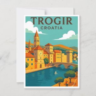 Carte postale Poster Vintage voyage de Trogir Croa