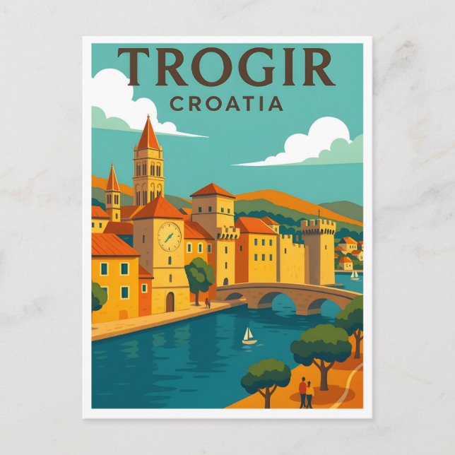 Carte postale Poster Vintage voyage de Trogir Croa (Devant)
