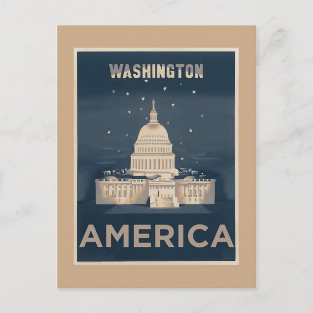Carte Postale Poster Vintage voyage de Washington DC (Devant)