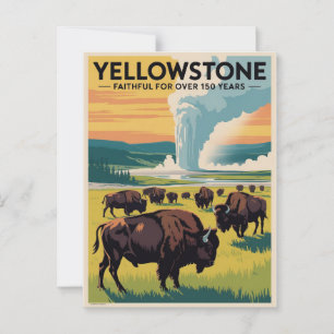 Carte Postale Poster Vintage voyage de Yellowstone