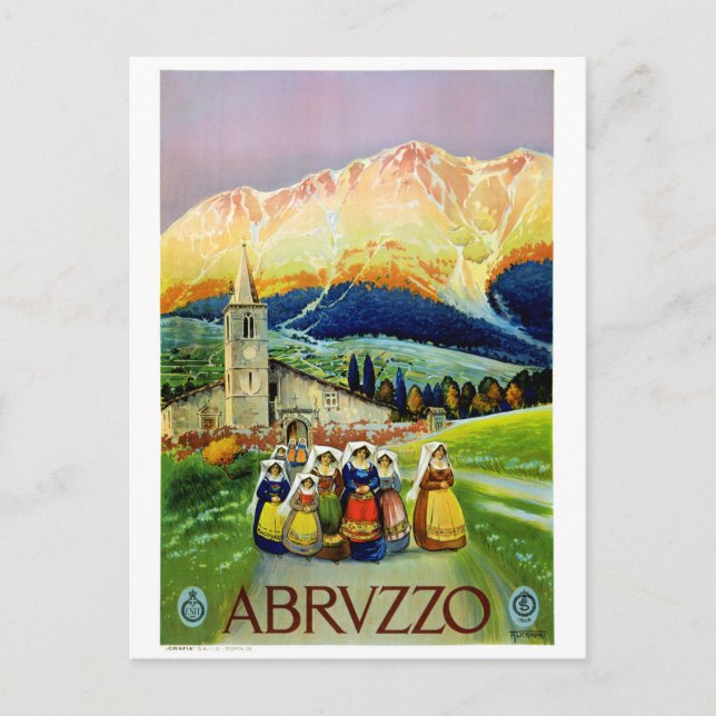 Carte Postale Poster Vintage voyage des Abruzzes restauré (Devant)
