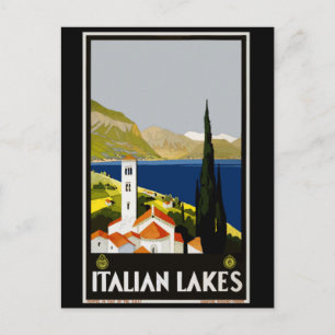 Carte Postale Poster Vintage voyage des lacs italiens