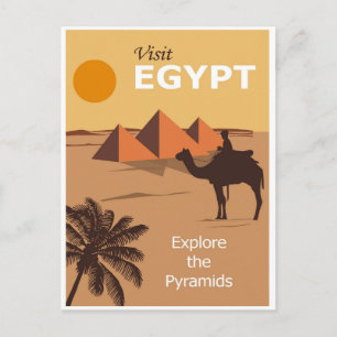 Carte Postale Poster Vintage voyage des pyramides d'Egypte