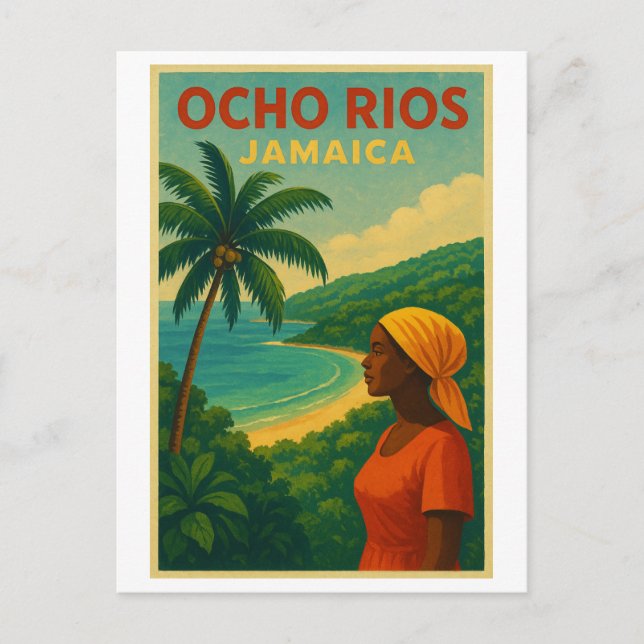 Carte Postale Poster Vintage voyage d'Ocho Rios - Jamaïque (Devant)