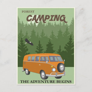 Carte Postale Poster Vintage voyage du camping