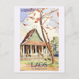 Carte Postale Poster Vintage voyage du Laos