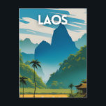 Carte Postale Poster Vintage voyage du Laos<br><div class="desc">Carte postale Poster Vintage voyage Laos.</div>