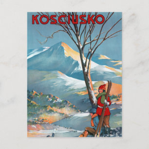 Carte Postale Poster Vintage voyage du mont Kosciusko restauré