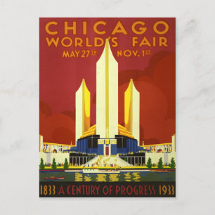 Carte Postale Poster Vintage voyage du salon mondial de Chicago 