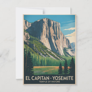 Carte Postale Poster Vintage voyage El Capitan Yosemite